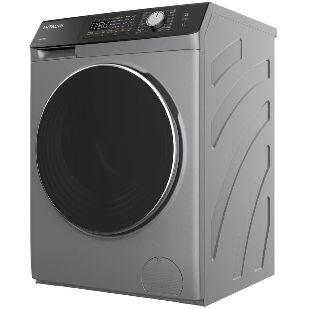 Hitachi Front Load Washing Machine 9KG |16 Prog |1400 RPM |Inverter |Silver - Modern Electronics