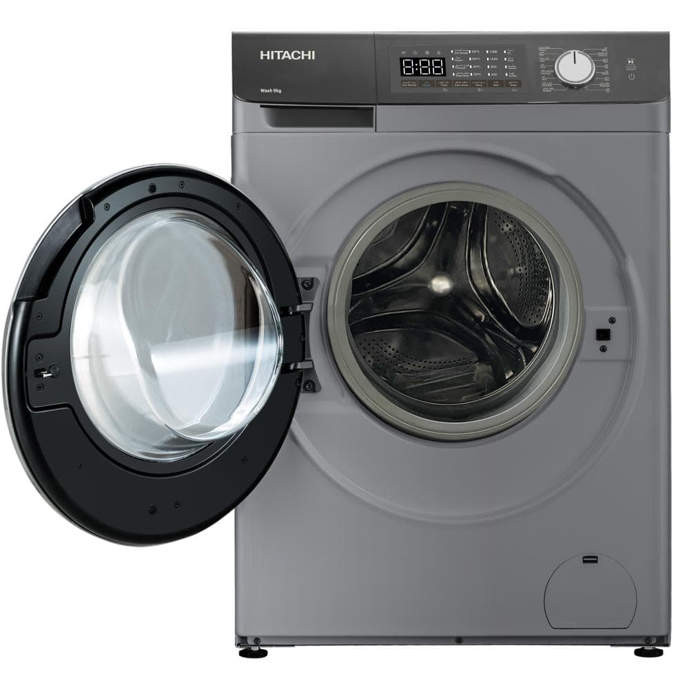 Hitachi Front Load Washing Machine 9KG |16 Prog |1400 RPM |Inverter |Silver - Modern Electronics