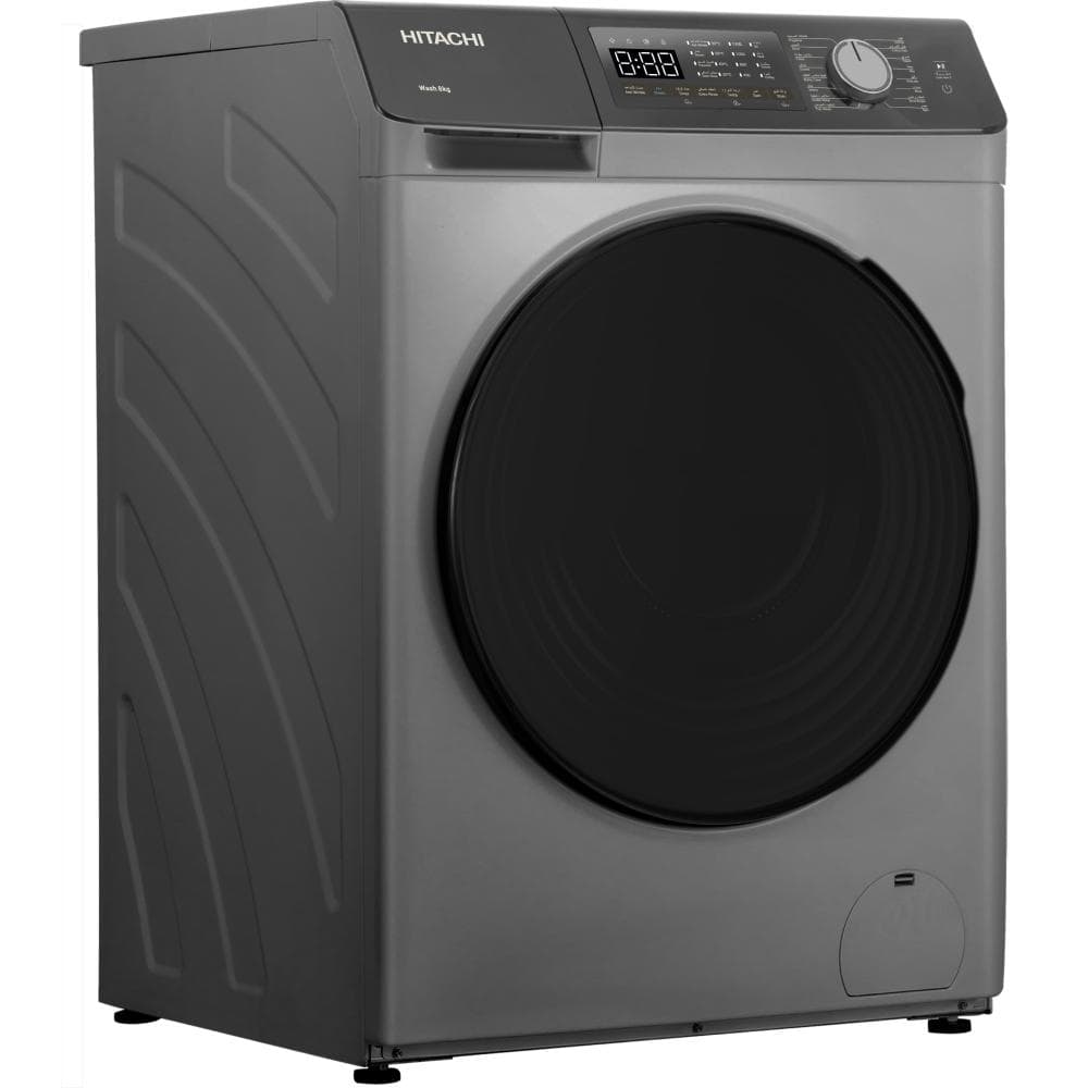 Hitachi Front Load Washing Machine|8KG |16 Prog |1200 RPM |Inverter |Silver - Modern Electronics