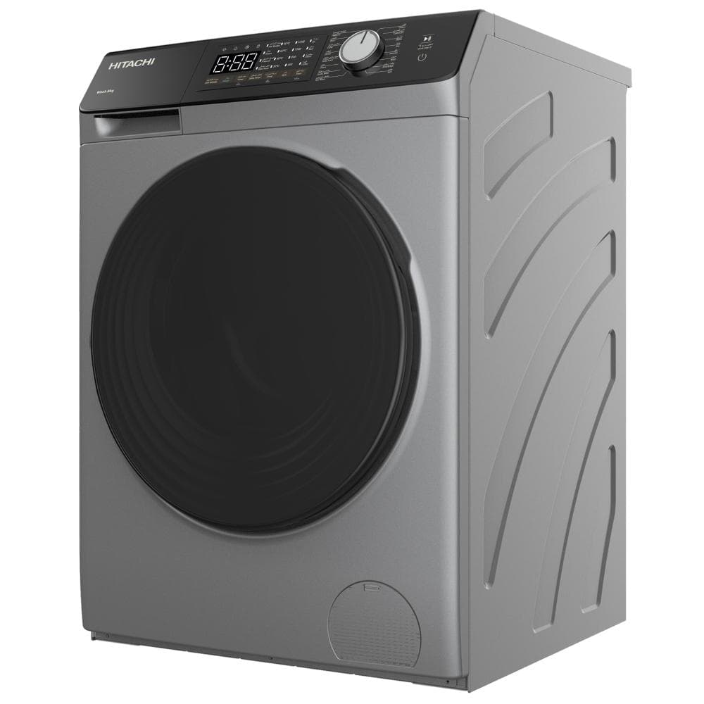 Hitachi Front Load Washing Machine|8KG |16 Prog |1200 RPM |Inverter |Silver - Modern Electronics
