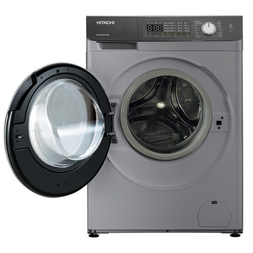 Hitachi Washer Dryer 8/5Kg |1200 RPM Inverter |Silver - Modern Electronics