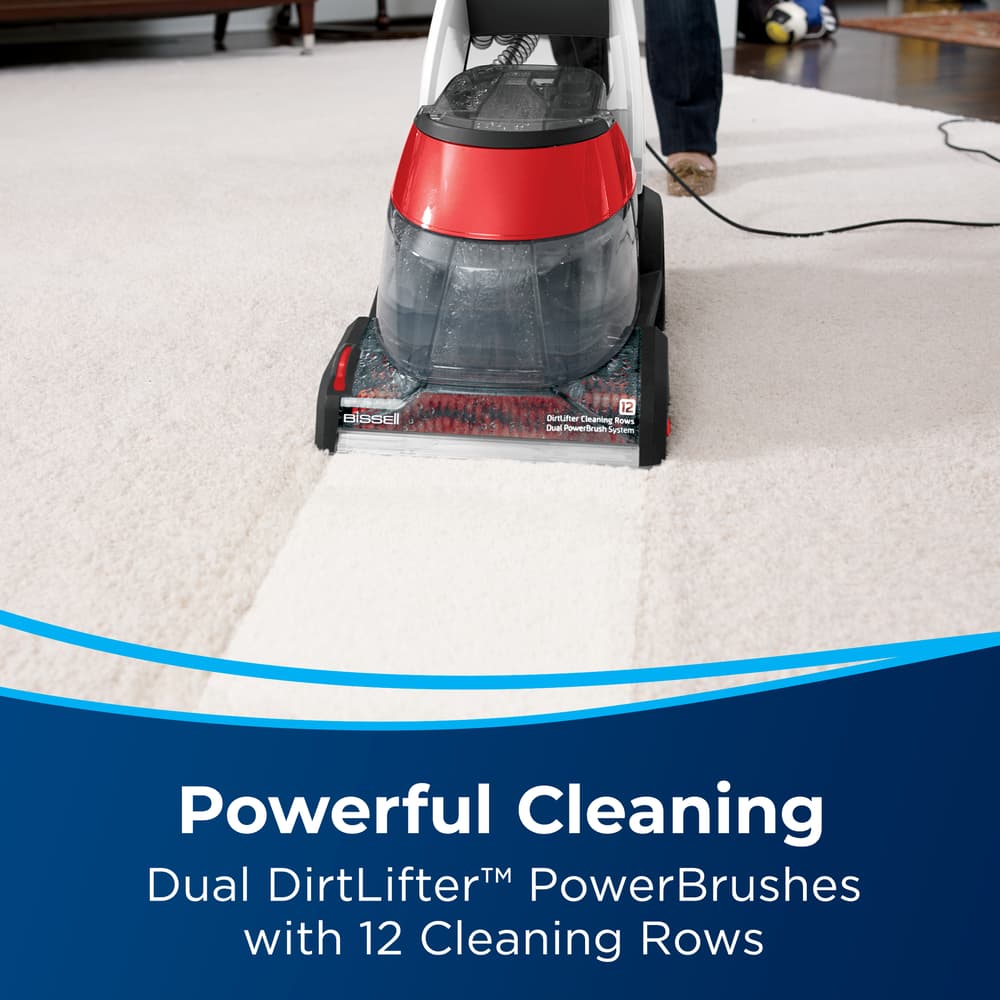 BISSELL PowerWash Premier Upright Carpet & Furniture Deep Vacuum Cleaner | 1456E | Pearl White/Mambo Red - Modern Electronics