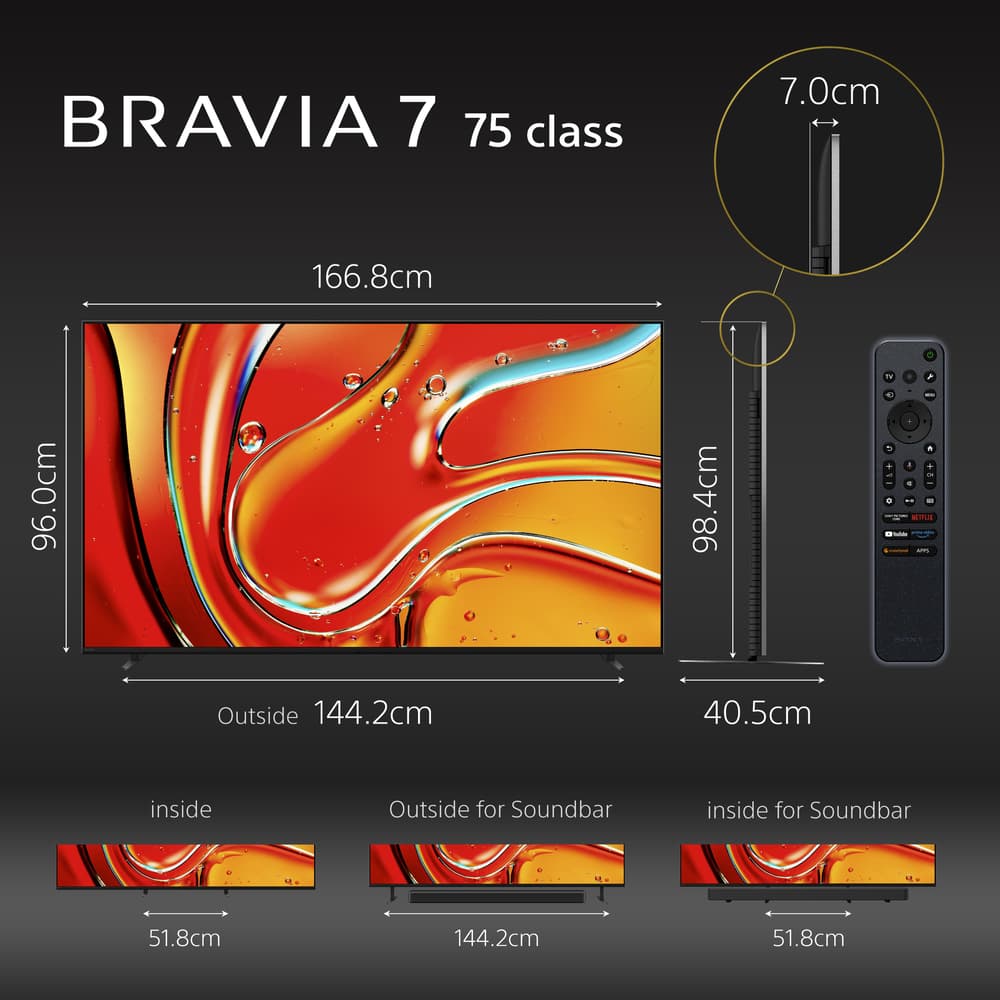 Sony BRAVIA 7|75"|Mini-LED| TV|XR BACKLIGHT MASTER DRIVE|XR Processor|HDR|2024 Model| Pre Order - Modern Electronics