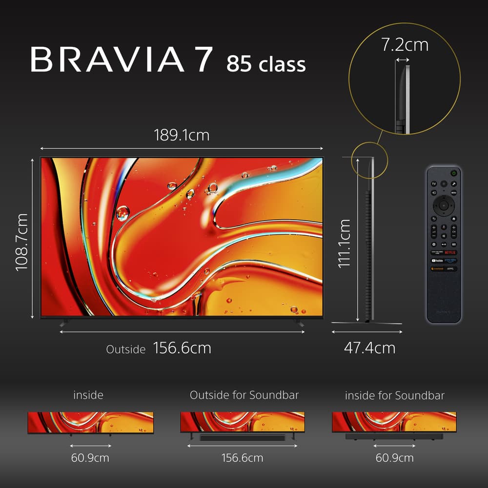 Sony BRAVIA 7|85 "|Mini-LED |XR BACKLIGHT MASTER DRIVE|XR Processor|HDC RANGE|2024 Model| Pre Order - Modern Electronics