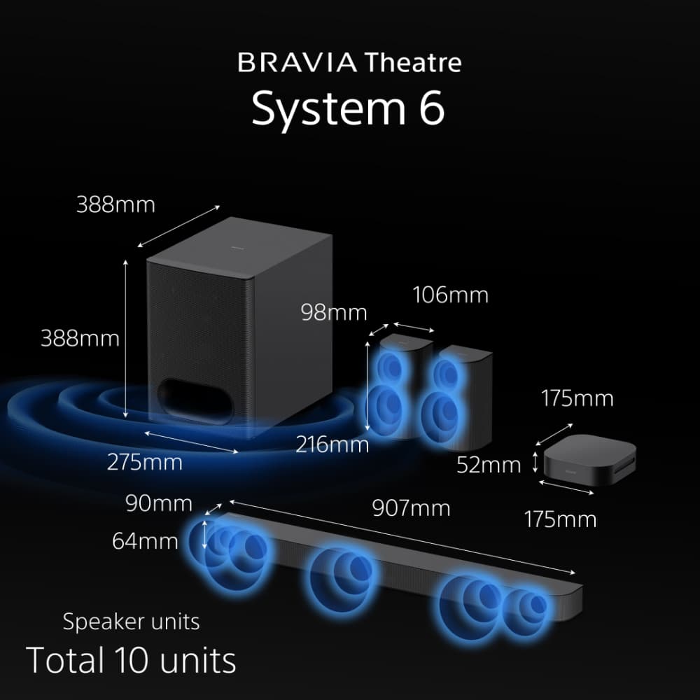 BRAVIA Theatre System 6 HT-S60 | نظام مسرح منزلي 5.1 قناة | إجمالي خرج القدرة 1000 واط | Dolby Atmos®/DTS:X® - Modern Electronics