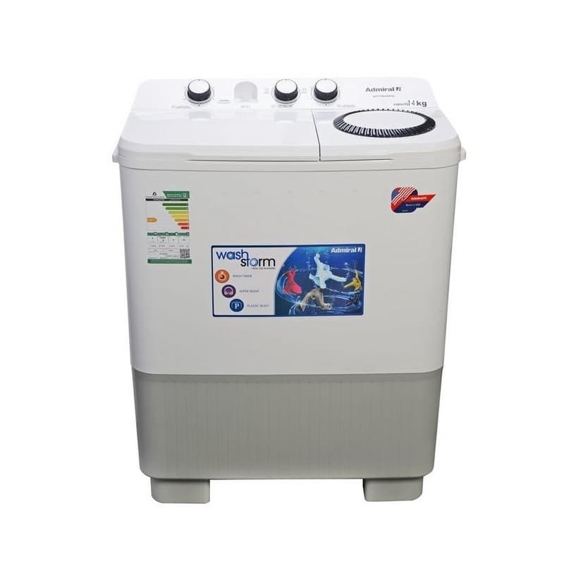 Admiral 14kg Twin Tub Washer: Convenient Knob Control, Air Intake Spin Cover, White - Modern Electronics