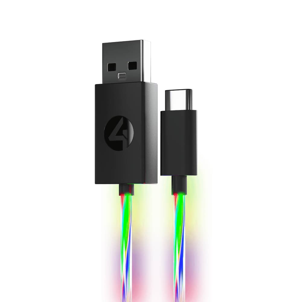 فور جيمرز حزمة كيبل شحن بإضاءة - متوافقة مع بلايستيشن 4 و 5 وسويتش والبي سي| 2 متر - Modern Electronics