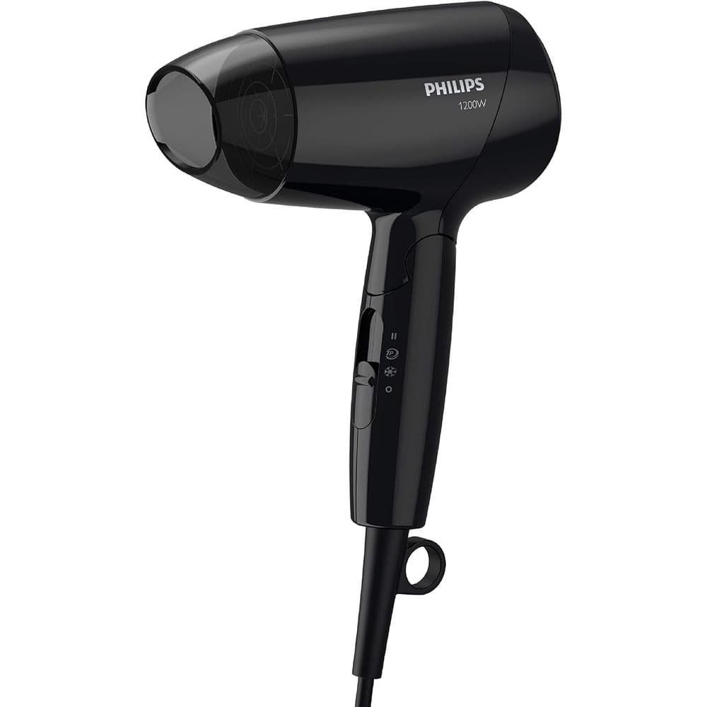 Philips BHC010 13 Black Compact Hair Dryer Black 3 settings Cool air with Nozzle 1200W - Modern Electronics
