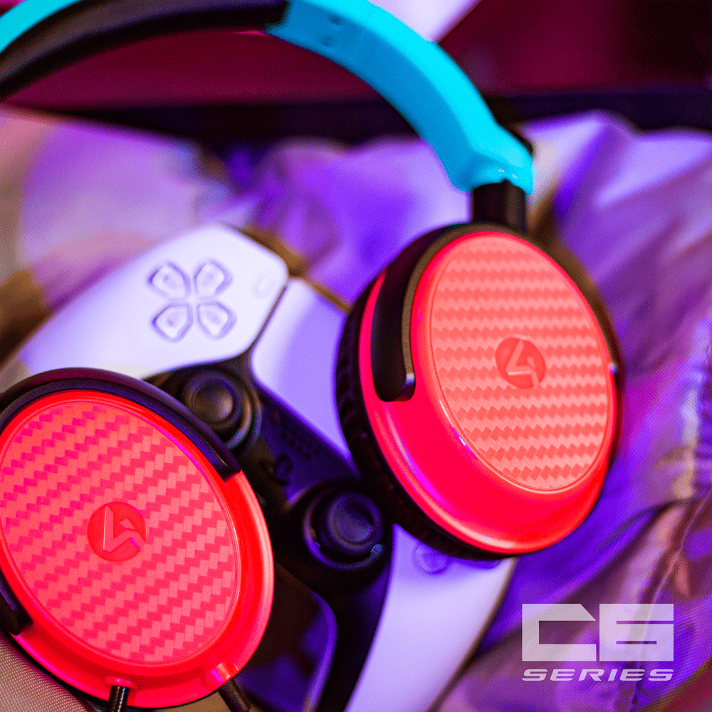 4Gamers C6-100 Gaming Headset for Switch|XBOX|PS4/PS5|PC|Neon Blue/Red  - Modern Electronics