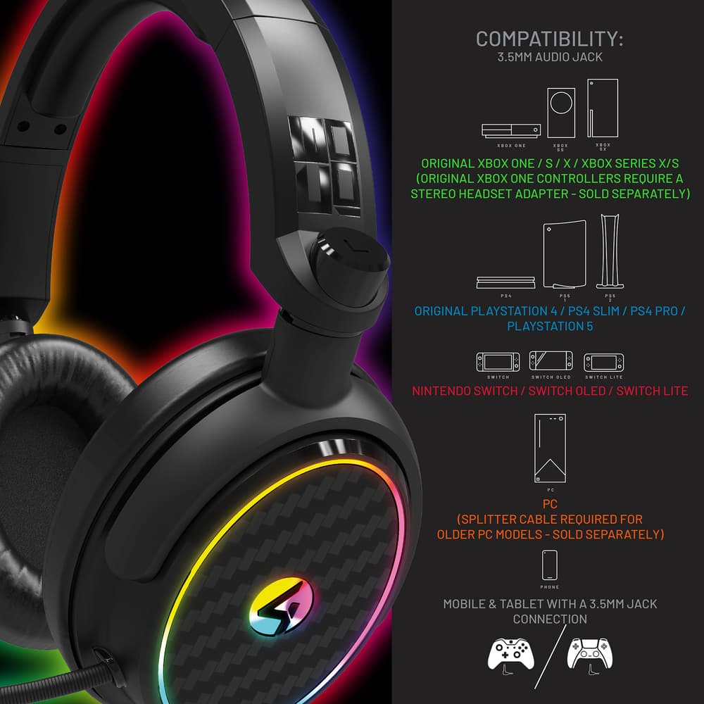 4GAMERS C6 100 LED Gaming Headset |Black  - Modern Electronics