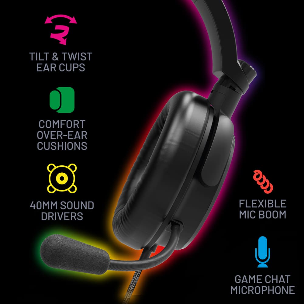 4GAMERS C6 100 LED Gaming Headset |Black  - Modern Electronics