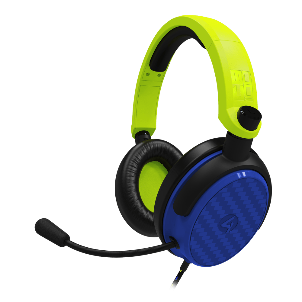 4Gamers C6-100 Gaming Headset for Switch, XBOX, PS4/PS5, PC - Neon Yellow/Blue - Modern Electronics