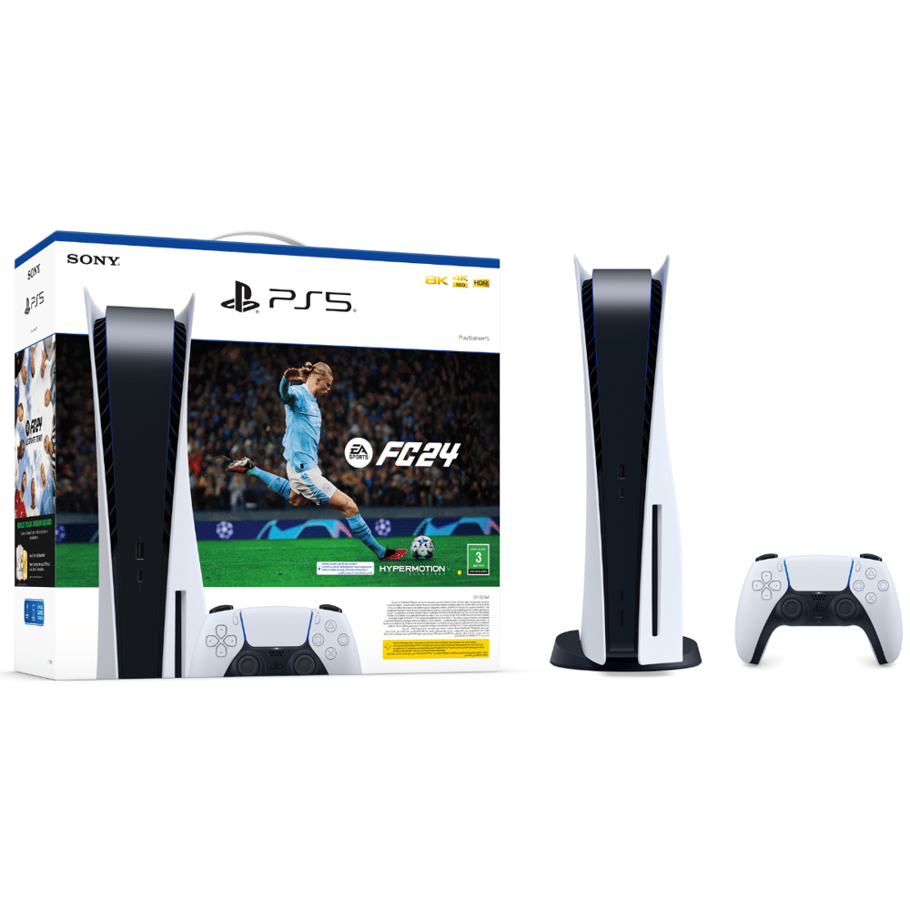 Playstation 5 disc Console with FC24 full game voucher and FC24 ultimate team voucher - Modern Electronics