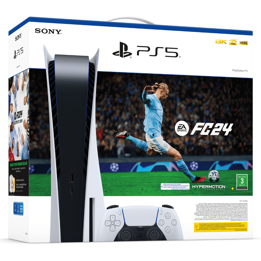 Playstation 5 disc Console with FC24 full game voucher and FC24 ultimate team voucher - Modern Electronics