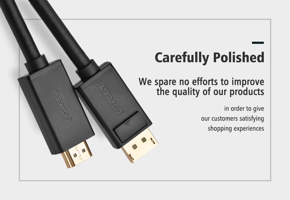 يوجرين كابل DP  إلى HDMI  بطول 2 متر (أسود) - Modern Electronics