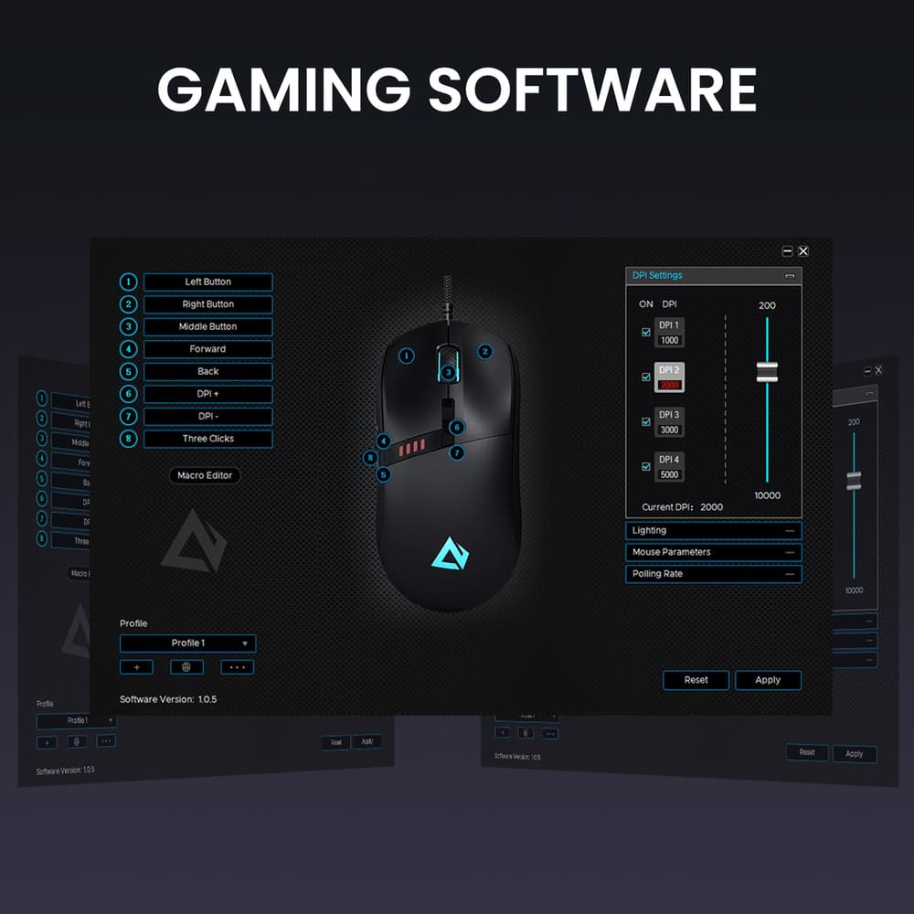 Aukey 10000 DPI Knight RGB Wired Gaming Mouse Black - Modern Electronics