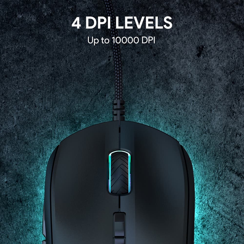 Aukey 10000 DPI Knight RGB Wired Gaming Mouse Black - Modern Electronics