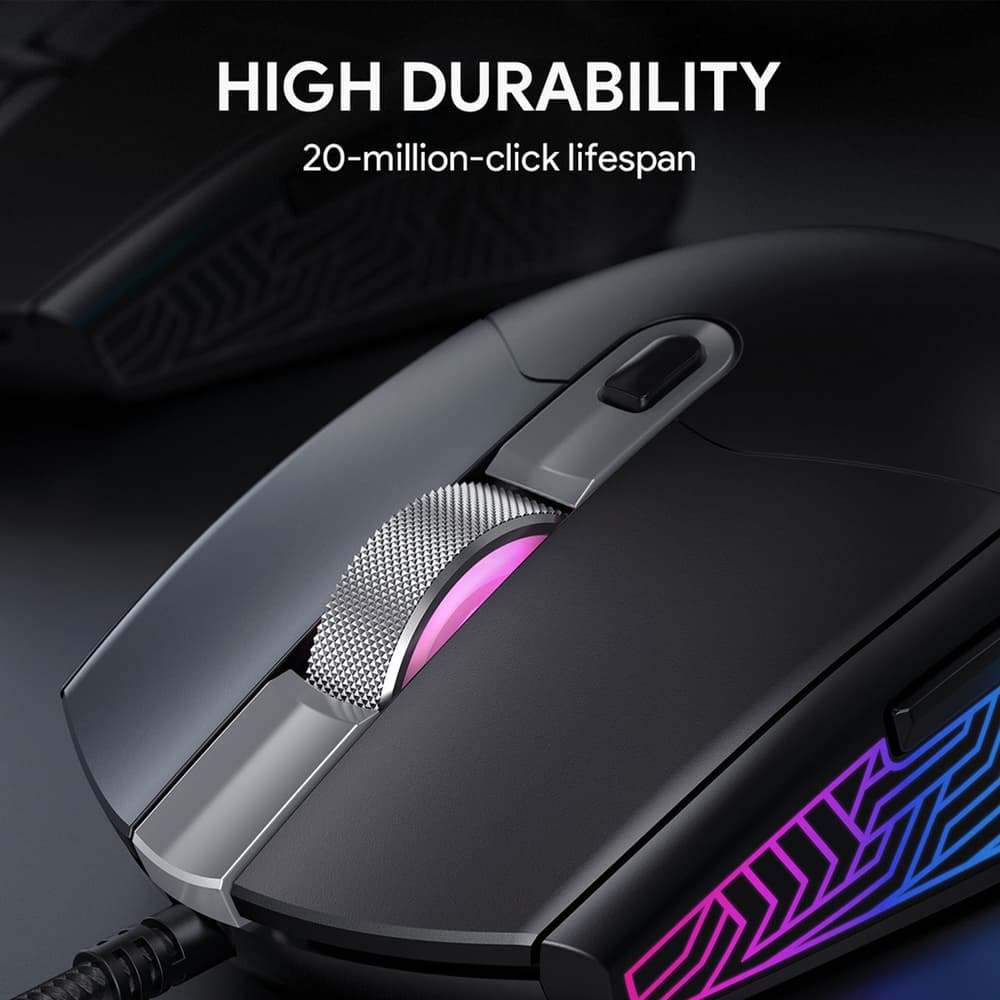 أوكي ماوس الألعاب RGB سلكي بمستشعر بصري 7200 نقطة في البوصة أسود - Modern Electronics