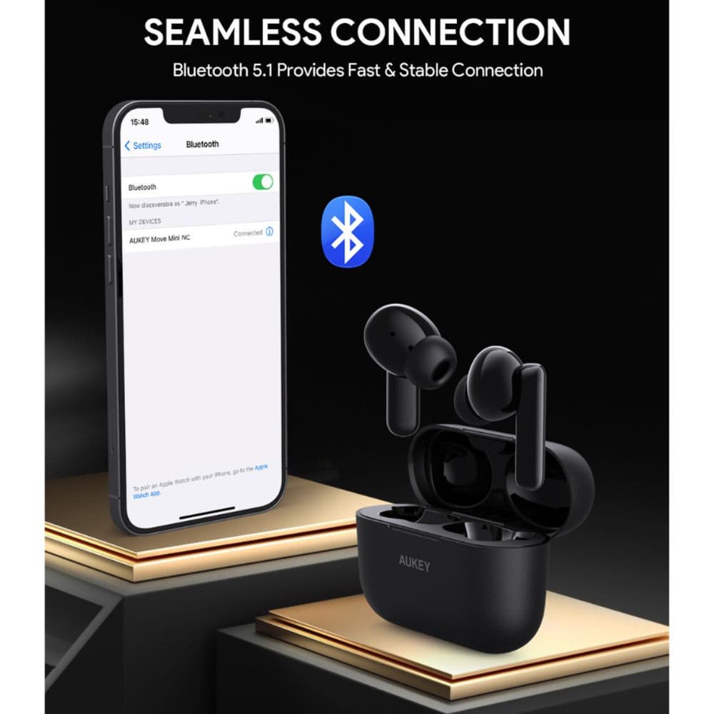 Aukey Dual Microphone System True Wireless Earbuds White - Modern Electronics
