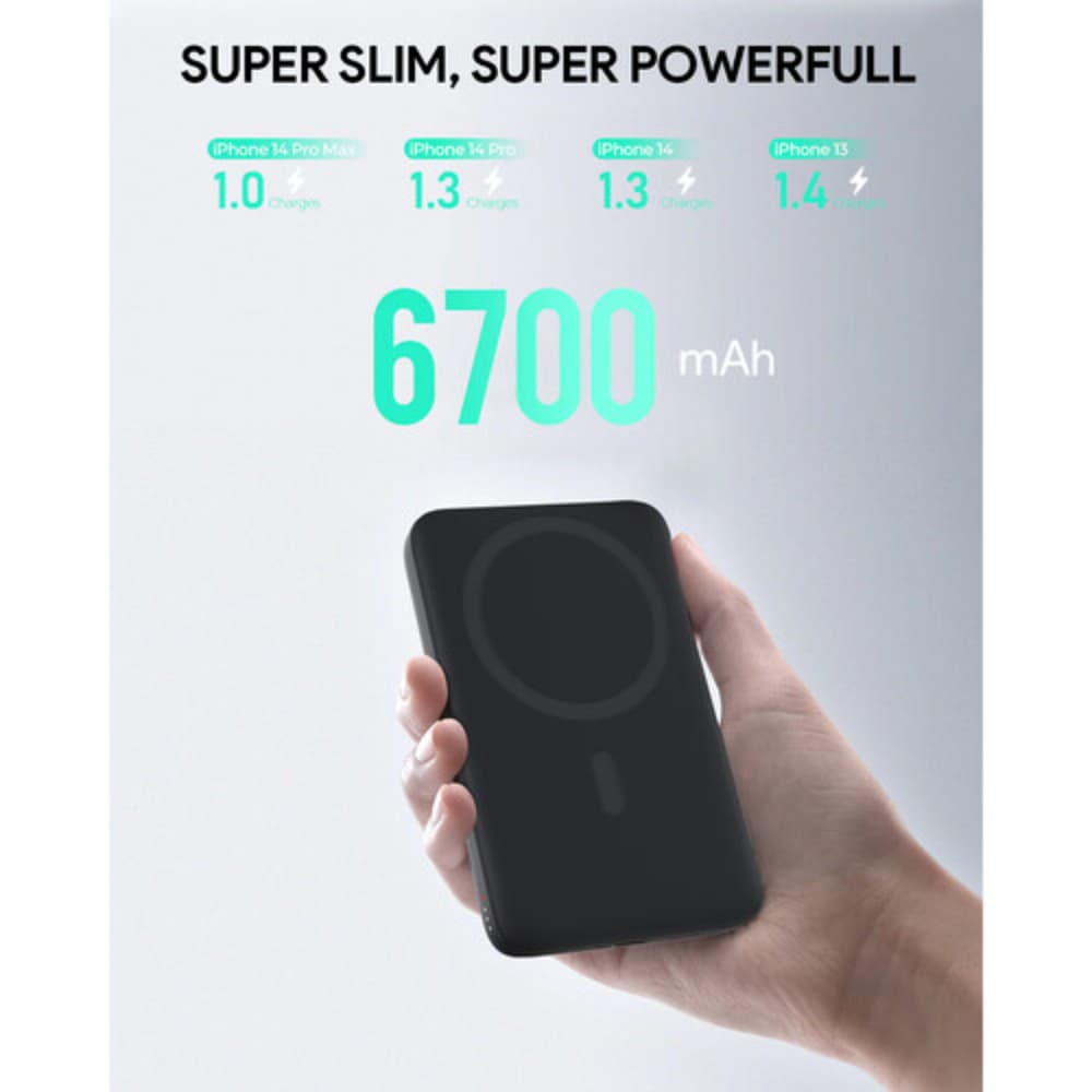 Aukey MagSafe Wireless Power Bank 6700mAh Black - Modern Electronics