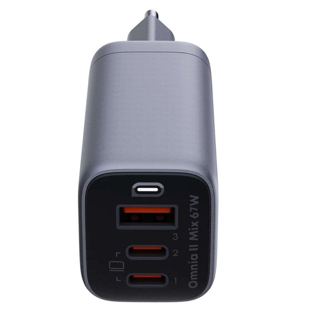 AUKEY Omnia ll Mix GaN Technology 3-Port Wall Charger Grey - Modern Electronics