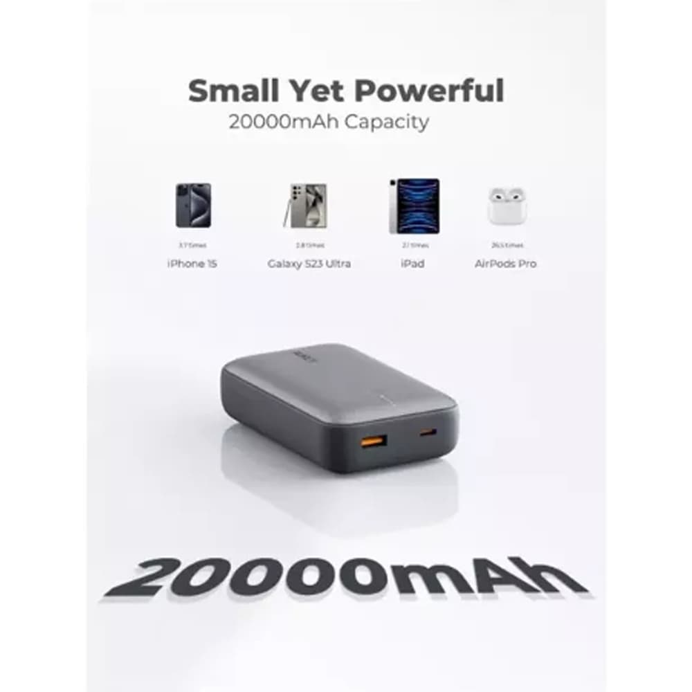 أوكي سبارك ميني باور بانك مدمج للشحن السريع 20000 مللي أمبير ساعة رمادي - Modern Electronics
