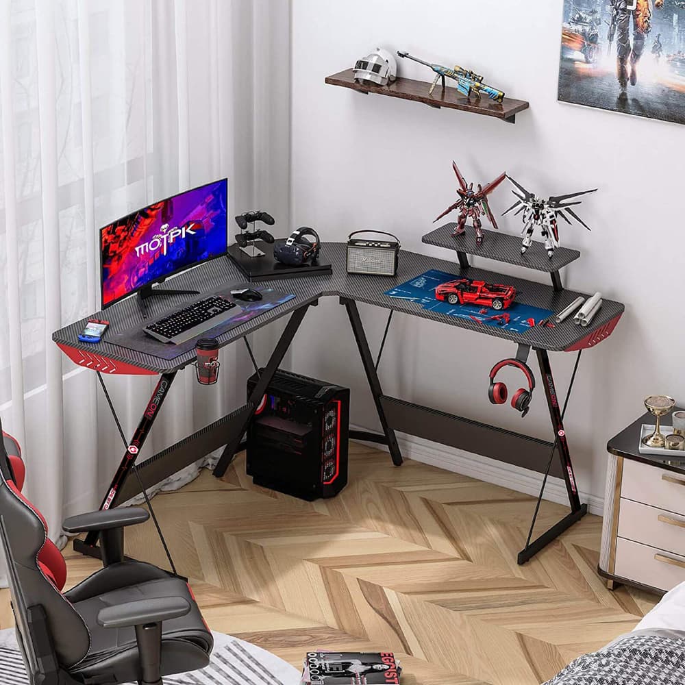 GAMEON L Shaped SLAYER I Series Gaming Desk - Modern Electronics