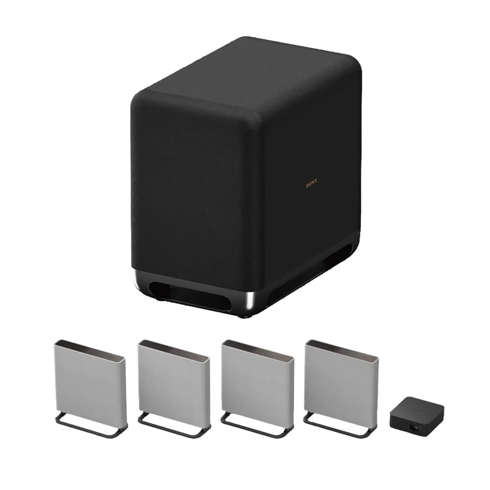 باقة مسرح BRAVIA Quad مع مضخم صوت إضافي لاسلكي من سوني SA-SW5 | 300 واط - أسود - Modern Electronics