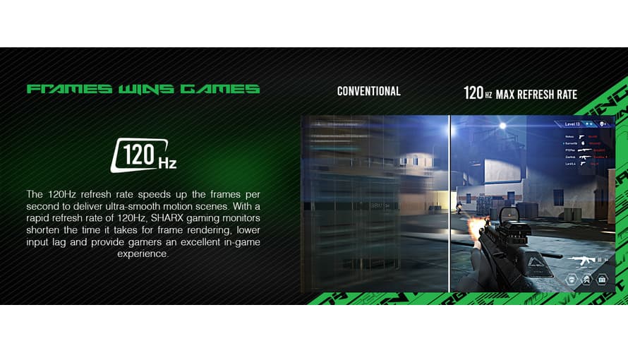 Sharx JAWS 24F120I Gaming Monitor | 24inch | FHD | IPS | 120 Hz | 1ms - Modern Electronics