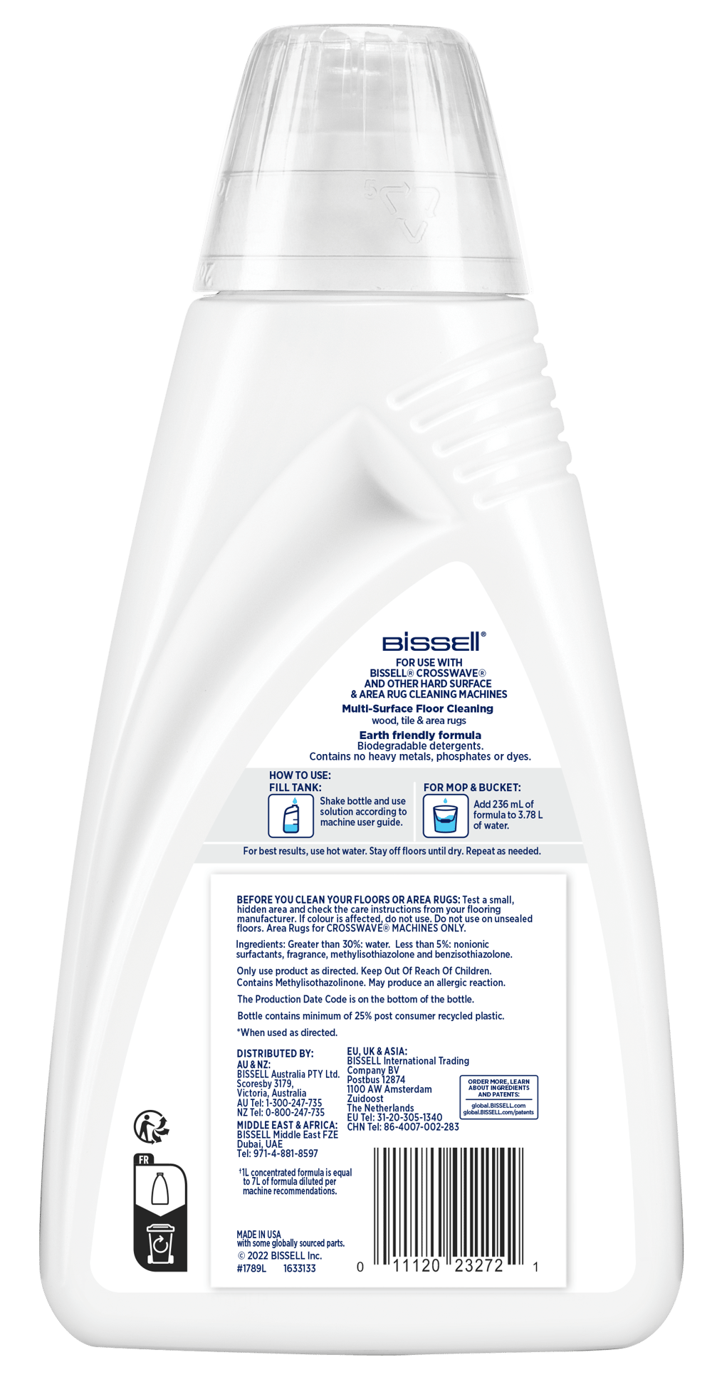 BISSELL Multi Surface Floor Cleaner Formula for Crosswaves | 1789 | 1 Liter - Modern Electronics