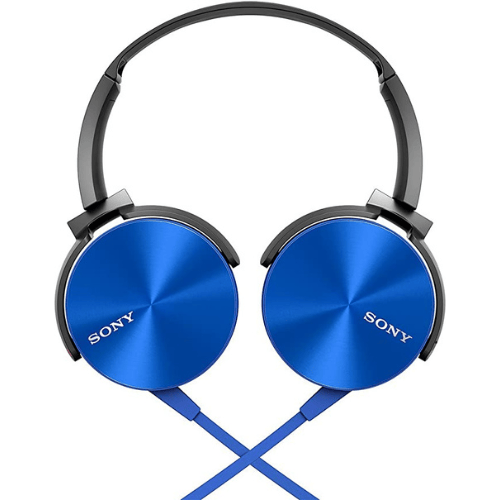 سماعة رأس سوني MDR-XB450AP بتقنية اكسترا باس | مقبس 3.5 ملم | أزرق - Modern Electronics