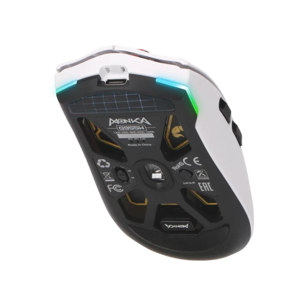 مونكا جورو G995W ماوس الألعاب اللاسلكي| خفيف الوزن |أبيض - Modern Electronics