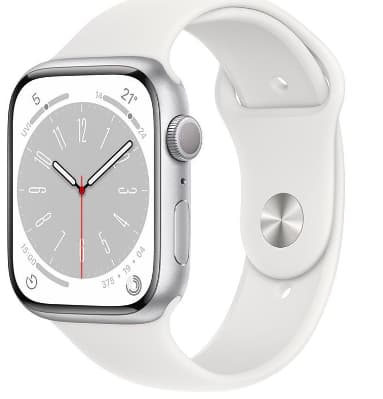 Apple Watch Series 8 41mm Smartwatch GPS Silver Aluminum Case/White Sport Band - Modern Electronics