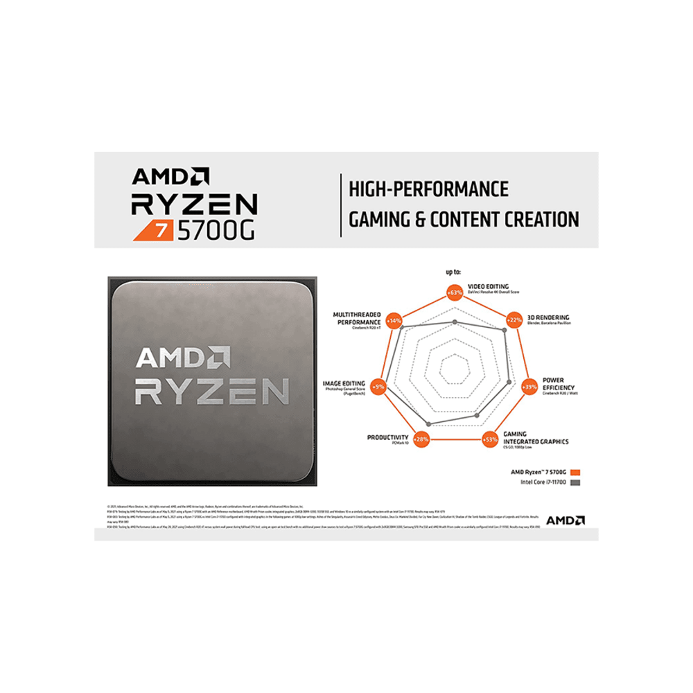 AMD Ryzen 7 5700G Desktop Processor with Radeon Graphics | 8-Core |16-Thread Unlocked  - Modern Electronics