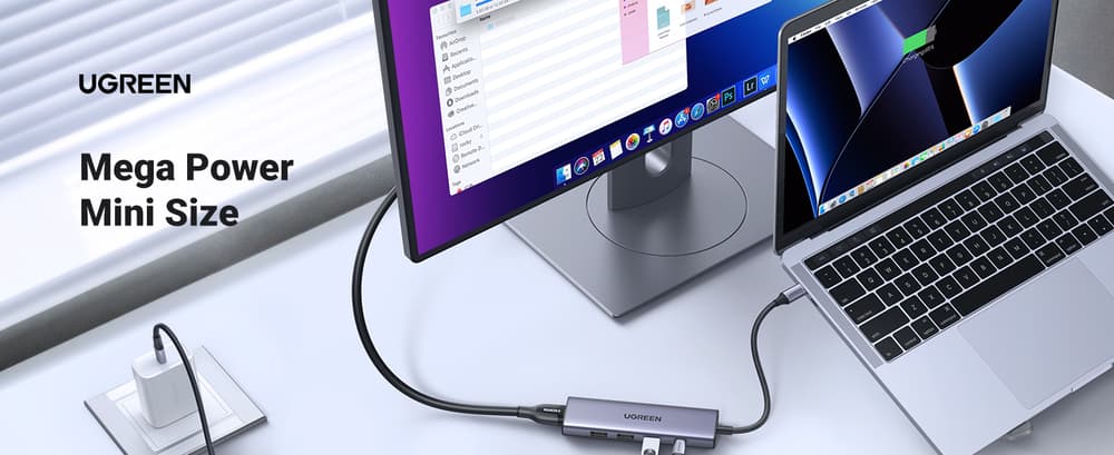 يوجرين محول USB-C إلى HDMI + 3 منافذ USB 3.0 A + PD Power - Modern Electronics