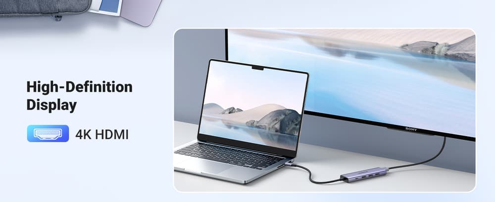 يوجرين محول USB-C إلى HDMI + 3 منافذ USB 3.0 A + PD Power - Modern Electronics