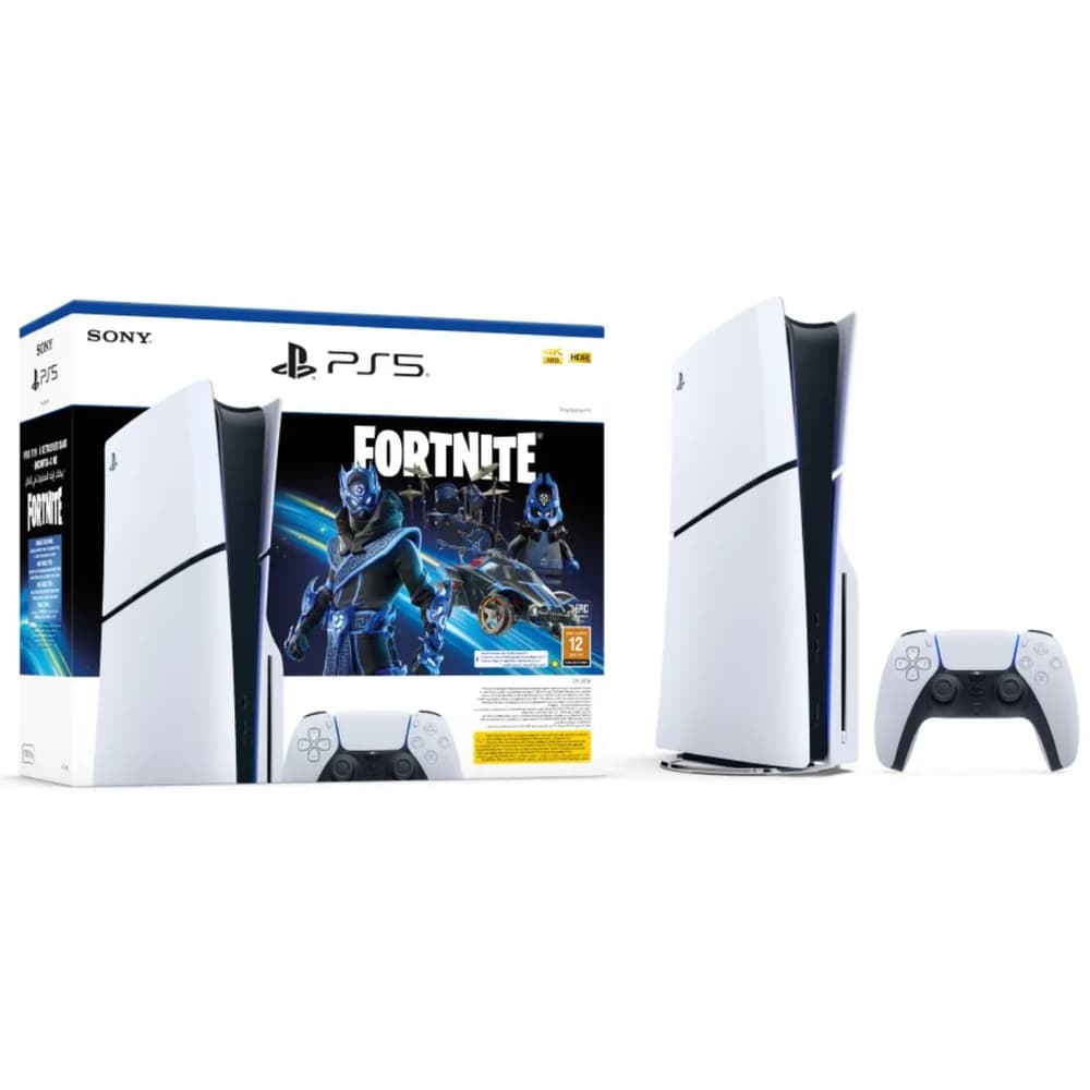PlayStation 5 Slim Bluray Disc Console with Fortnite Cobalt Star DLC Voucher bundle - Modern Electronics