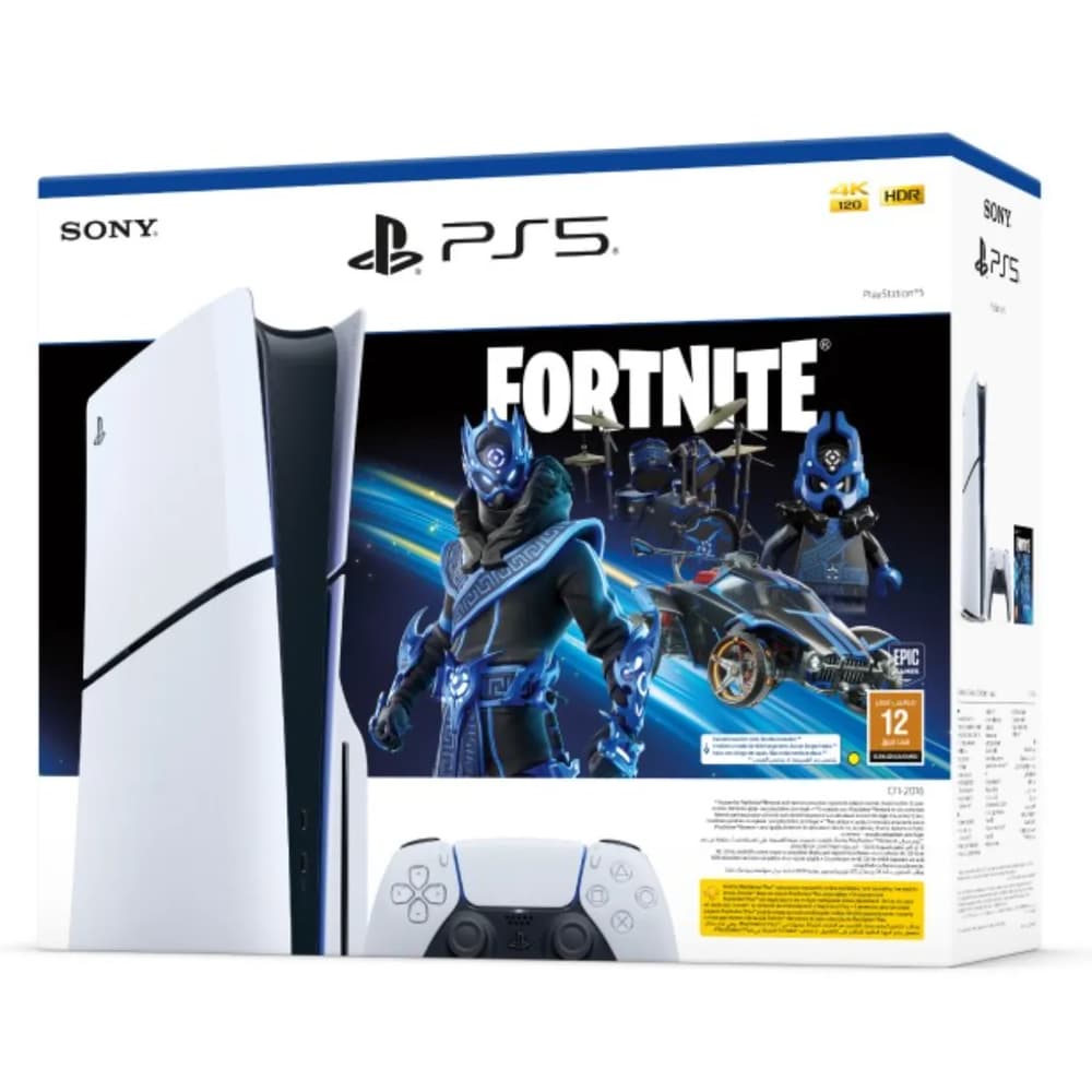 PlayStation 5 Slim Bluray Disc Console with Fortnite Cobalt Star DLC Voucher bundle - Modern Electronics