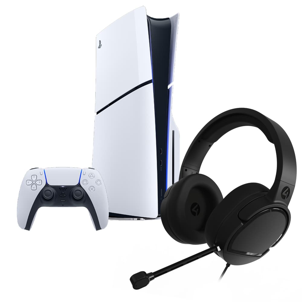 PlayStation 5 Slim Bluray console with 4Gamers PANTHER Performance Gaming Headset for PS5 - Black - Modern Electronics