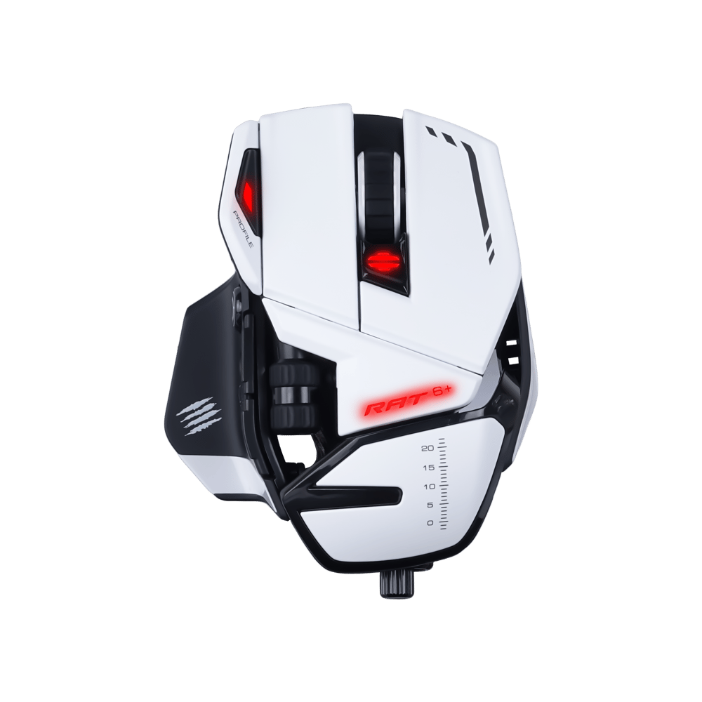  Mad Catz The Authentic R.A.T. 6+ Optical Wired Gaming Mouse - White - Modern Electronics