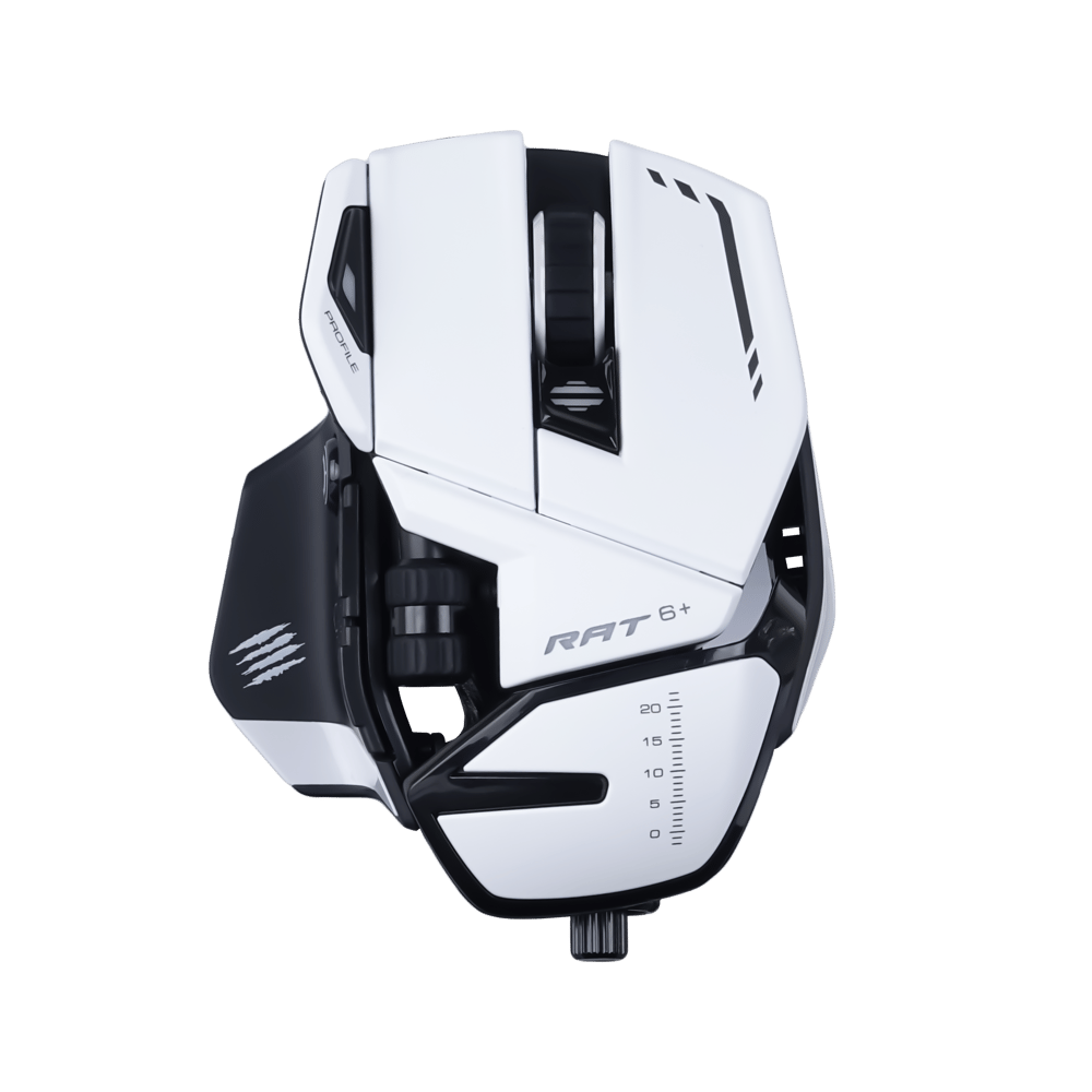  Mad Catz The Authentic R.A.T. 6+ Optical Wired Gaming Mouse - White - Modern Electronics