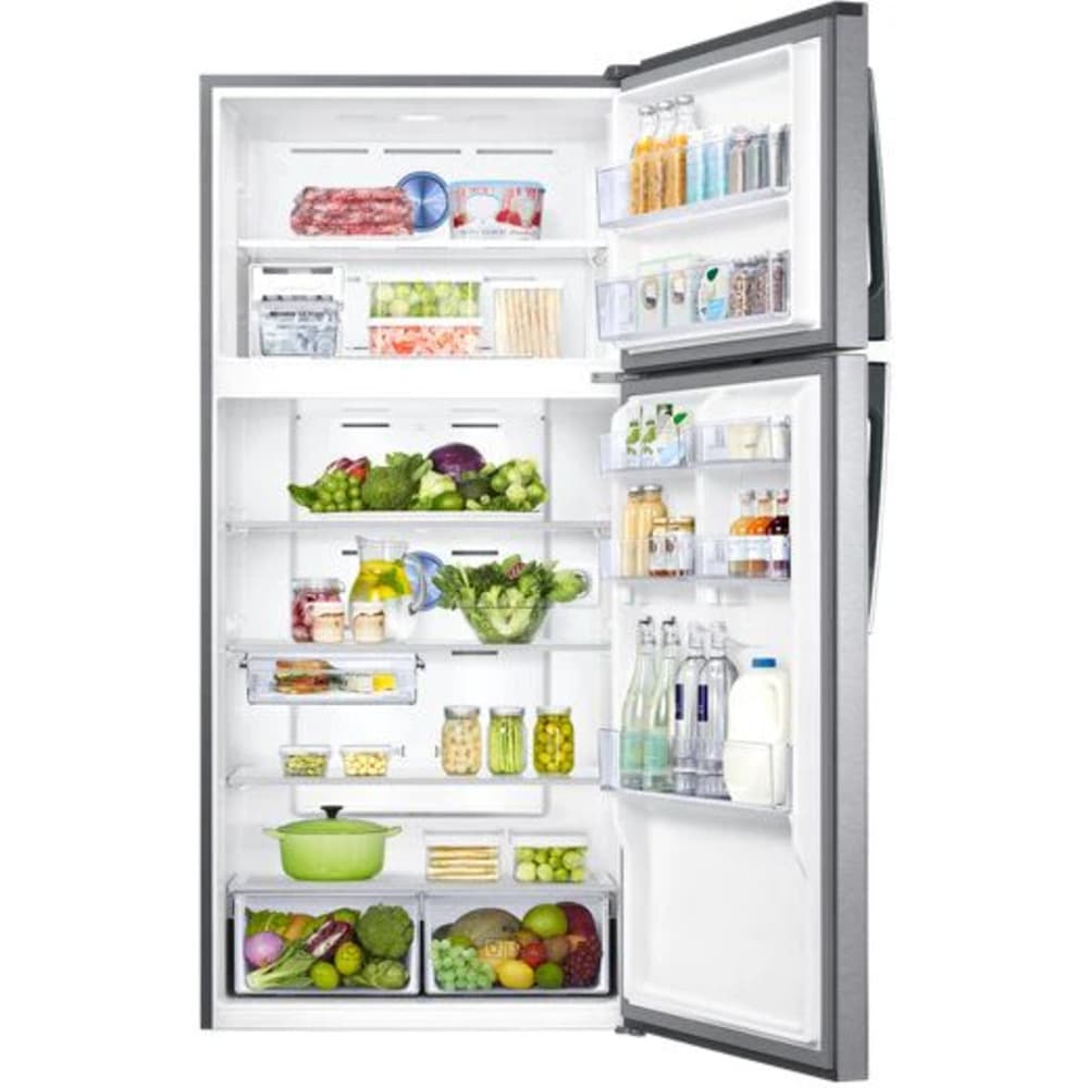 Samsung Refrigerator 21.9 Cu.ft|Twin Cooling|Digital Inverter Technology| SpaceMax |Power Freezing and Cooling |Multi Flow |Easy Slide shelf|Anti-Bacterial Protector |Silver - Modern Electronics