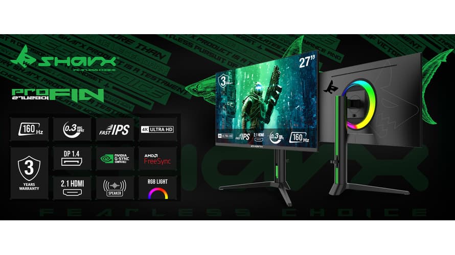 Sharx PROFIN 27U160I Gaming Monitor | 27inch | UHD | IPS | 160 Hz | 0.3ms - Modern Electronics