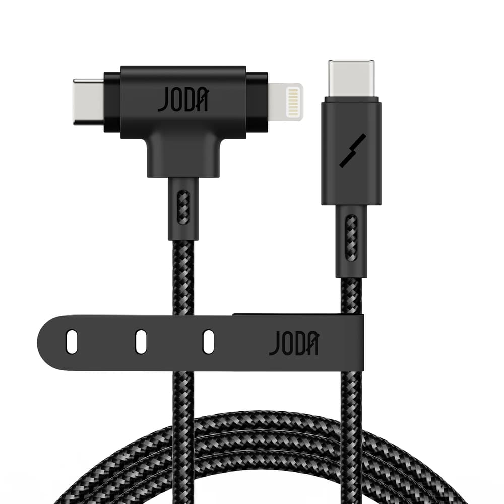 Joda Duo I USBC Cable with Lightning Connector 1M - Black - Modern Electronics