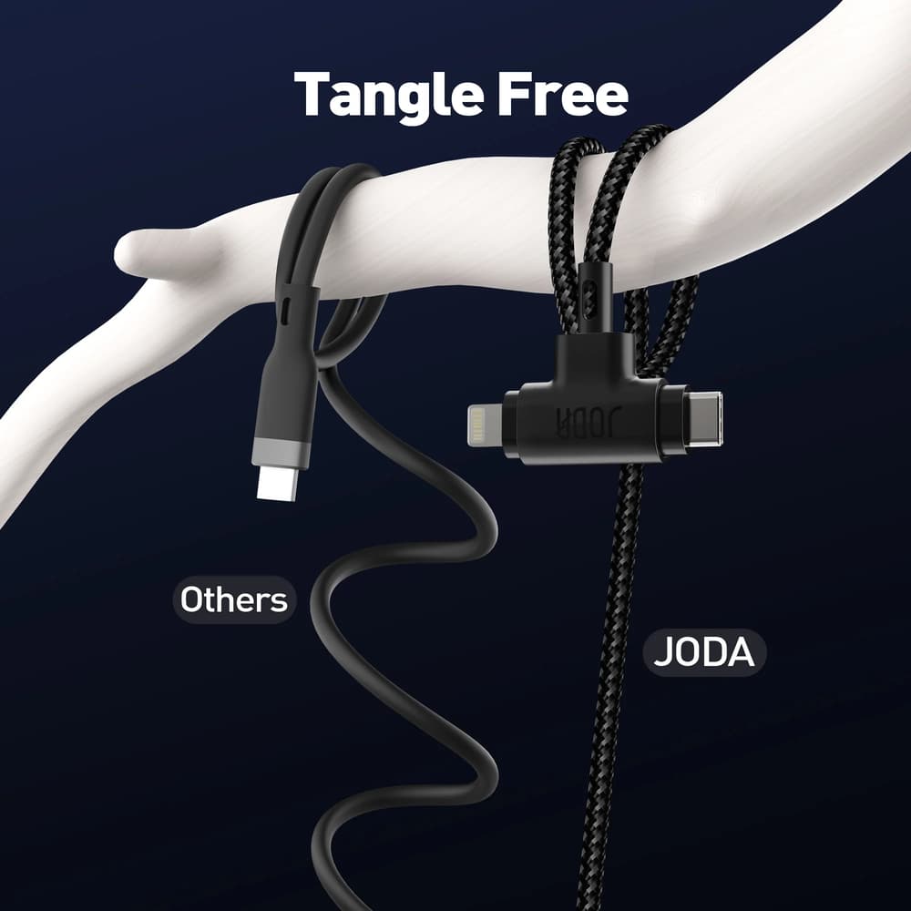 Joda Duo I USBC Cable with Lightning Connector 1M - Black - Modern Electronics