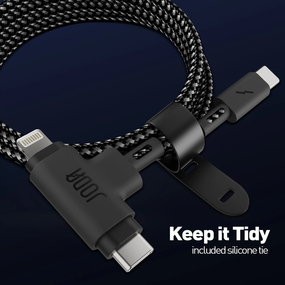 Joda Duo I USBC Cable with Lightning Connector 1M - Black - Modern Electronics