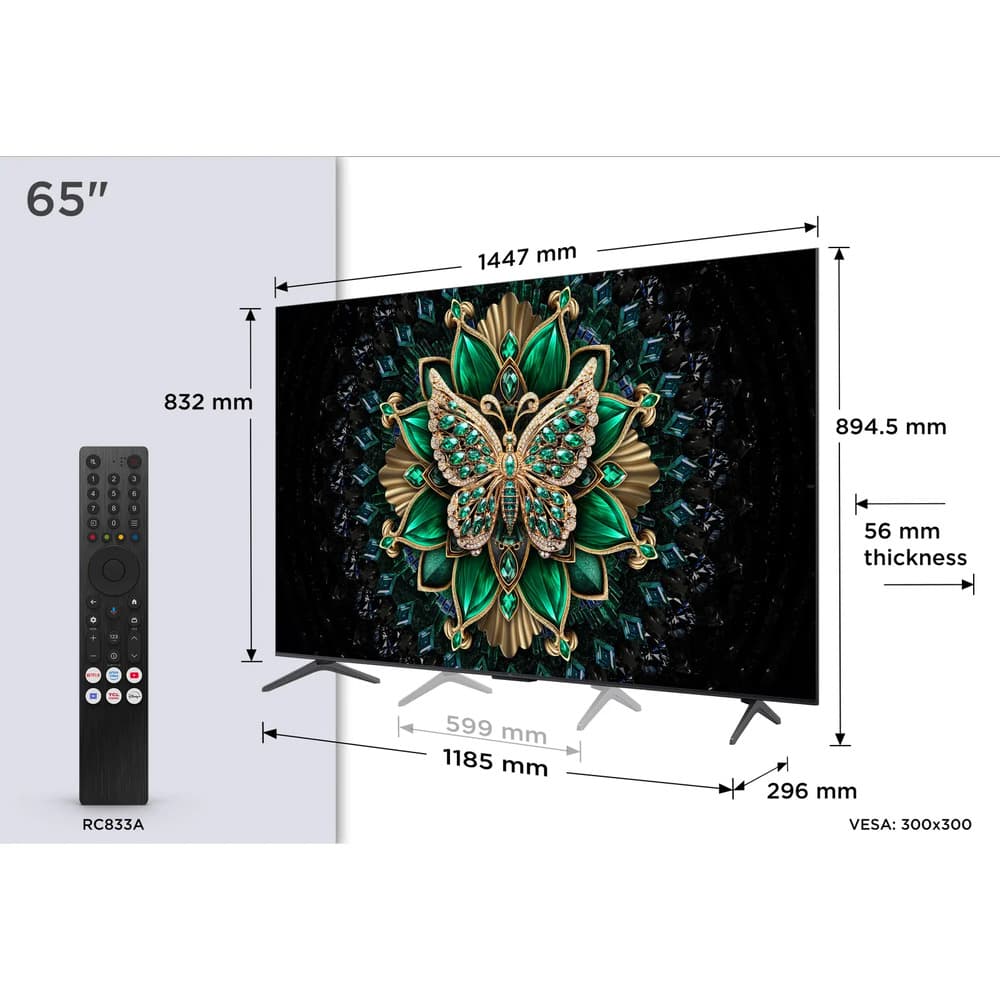 تي سي ال شاشة 65 بوصة| كيو دي ميني| 144 هرتز|جوجل تيفي - Modern Electronics