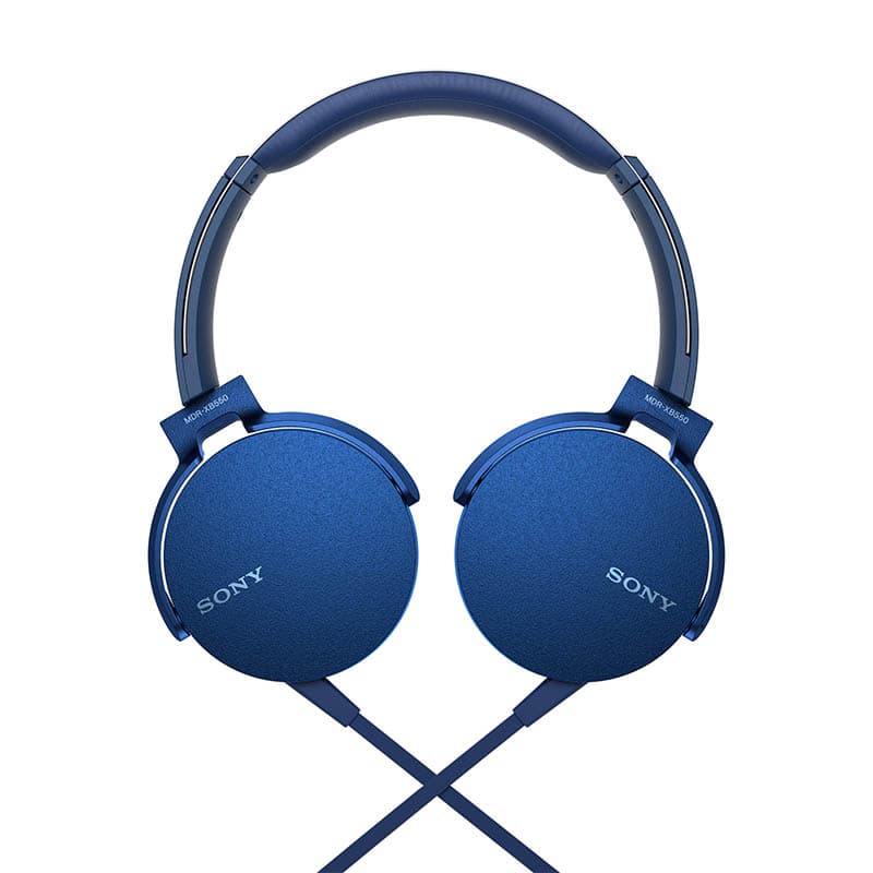 سوني MDR-XB550APسماعات سلكية مع مكبر صوت ومايكروفون مدمج أزرق  - Modern Electronics