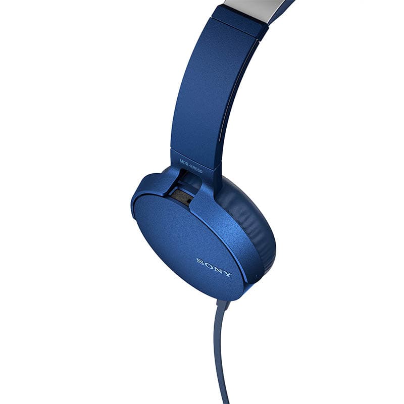 سوني MDR-XB550APسماعات سلكية مع مكبر صوت ومايكروفون مدمج أزرق  - Modern Electronics
