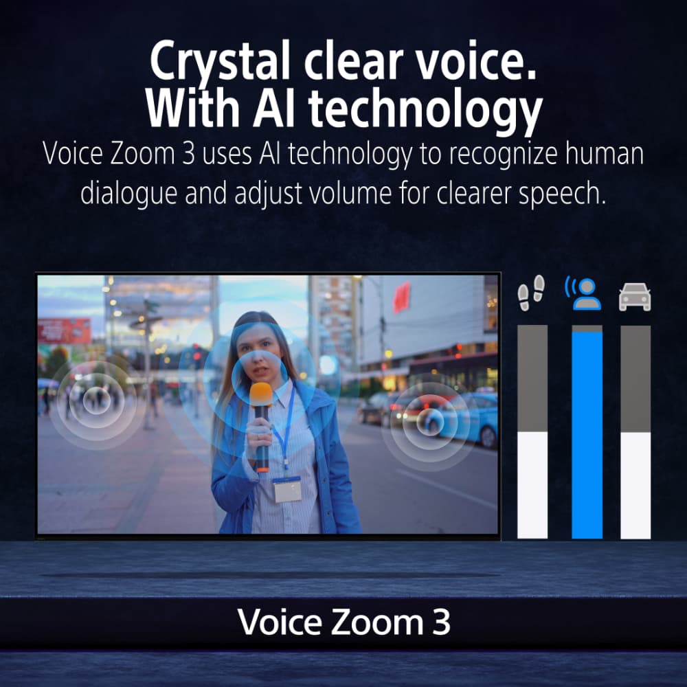 سوني | BRAVIA 5 | ‏95 بوصة | ‏XR Processor | ‏Mini LED | ‏4K بوضوح عالٍ فائق | نطاق ديناميكي عالٍ (HDR) | تلفزيون ذكي (Google TV) واحصل على سماعة شريطية موديل BRAVIA Theatre BAR 8 وصبووفر موديل SA-SW3 ومكبرات صوت خلفية موديل SA-RS3S - Modern Electronics